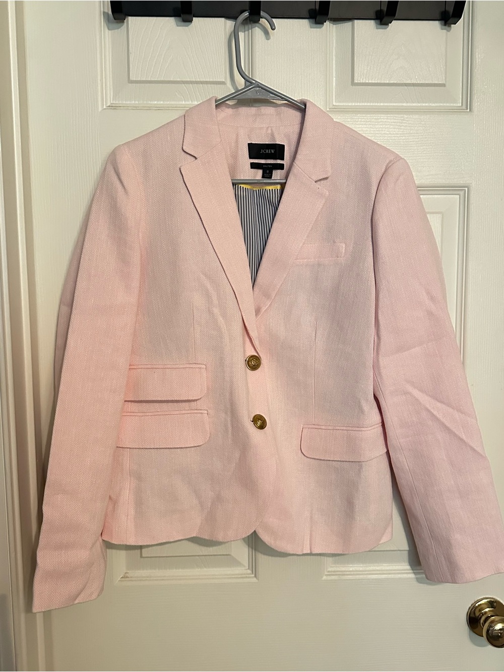 J. Crew Pink Linen Blend Blazer